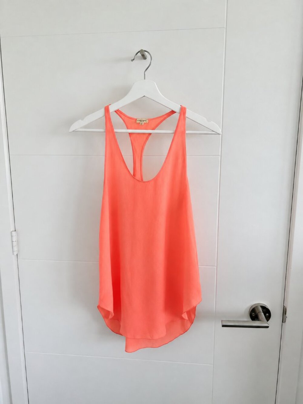 Aritzia Under Wilfred 100% Silk Coral Racerback Tank Size S